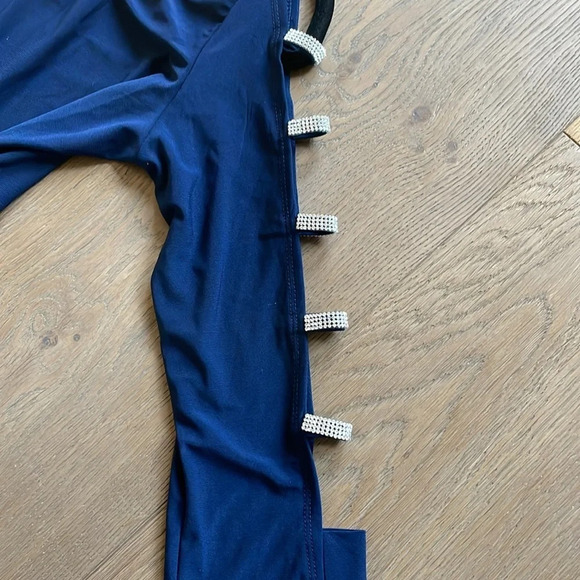 JBS Navy Blue Embellish Rhinestones Dress Size Small - Picture 3 of 9